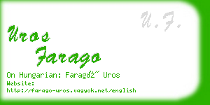 uros farago business card